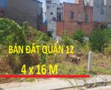 Bán đất sổ hồng riêng Tân Thới Nhất Q.12 (gần cầu Tham Lương), DT: 4x16m giá rẻ 3.9 tỷ