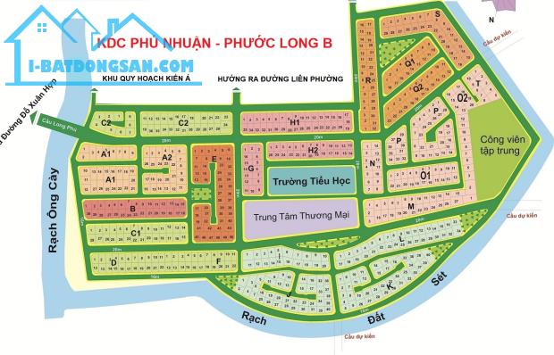 Bán đất Dự án KDC Phú Nhuận gần Mặt tiền đường Liên Phường, Q9, DT 313m2, giá 61tr/m2 - 1