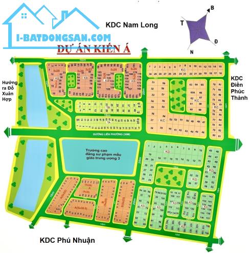 Bán đất nền KDC Kiến Á tọa lạc tại phường Phước Long B, Quận 9, diện tích 205m2, giá 76tr