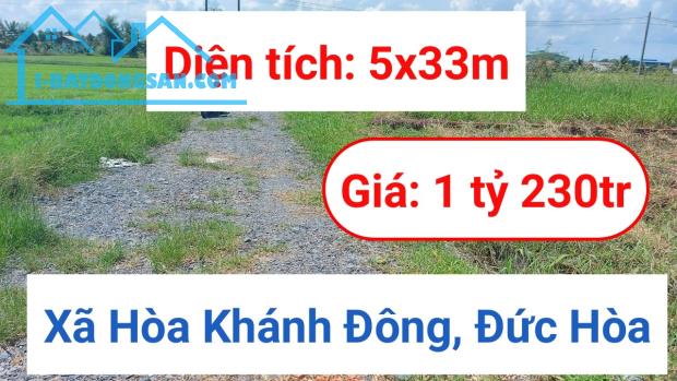 Bán nền đất 5x33m cách tỉnh lộ 825 tầm 400m Hòa Khánh Đông Đức Hòa, Long An giá 1 tỷ 230tr