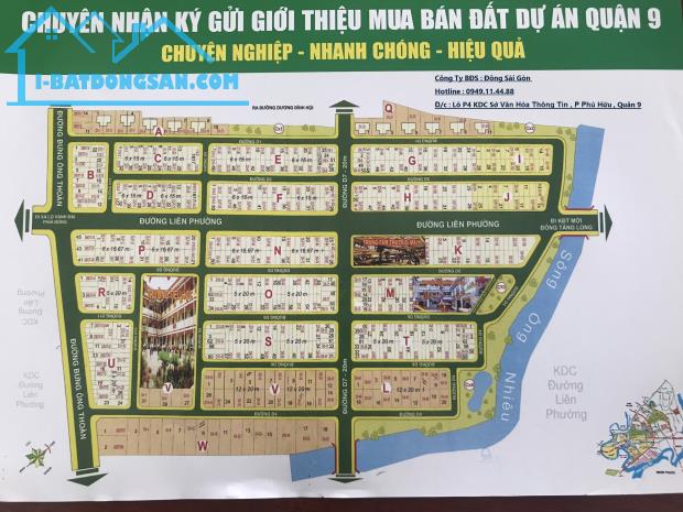 Bán đất dự án KDC Sở Văn Hóa Thông Tin Phú Hữu Q9 lô 100m2 trục thông ra Bưng Ông Thoàn