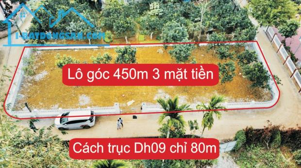 Bán Đất Hòa Thạch lô góc 3 mặt tiền 450m2 13tr sát đường DH09. LH: 0977234623 - 1