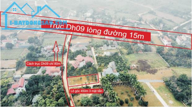 Bán Đất Hòa Thạch lô góc 3 mặt tiền 450m2 13tr sát đường DH09. LH: 0977234623 - 3