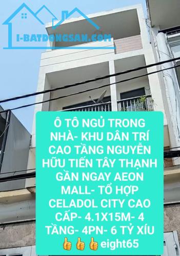 BA NHÀ TÂY THẠNH TÂN PHÚ-Ô TÔ NGỦ NHÀ- 4X18M- 4 TẦNG- 4PN- NHỈNH 6 TỶ - 1