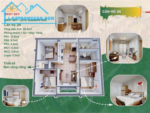 CHUNG CƯ ECO GARDEN HUẾ. LÀM HỒ SƠ MIỄN PHÍ.CHỈ 730TR.LH 0967139891 HỒNG - 1