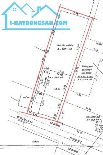 Bán kho xưởng đường Hương Lộ 2, 1100m² ( 16m x 54m ), sẵn kết cấu kho vào sử dụng ngay. - 1