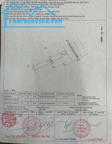 Cần bán lô đất mặt tiền DT 796, Ấp Trà Sim, Ninh Điền, H.Châu Thành, Tây Ninh 1,3tỷ - 4