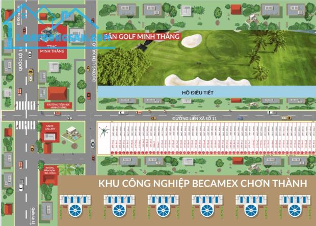 BÁN ĐẤT NGAY KDC MINH THẮNG (1.000M2 TC 500M) ĐỐI DIỆN SÂN GOLD 240HA, 36 LỖ,GIÁ 350TR