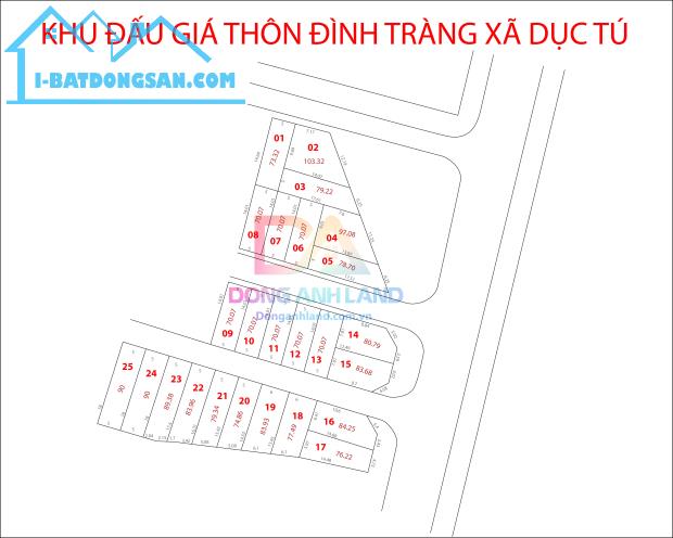 Bán đất đấu giá Đình Tràng Dục Tú Đông Anh mặt đường kinh doanh