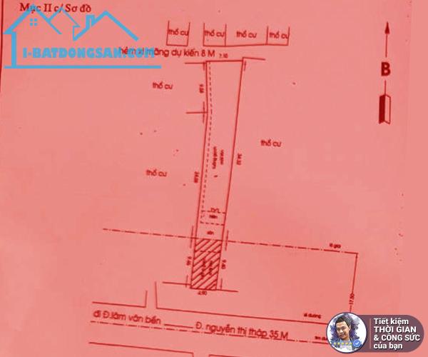 BÁN NHÀ MẶT TIỀN NGUYỄN THỊ THẬP. 250M2. MẶT TIỀN 5M, NỞ HẬU PHONG THỦY. XIN XÂY 9 TẦNG - 5