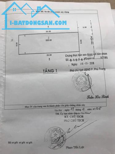 Bán nhà HXT hạ 2 tỷ, Trịnh Đình Trọng, Phú Trung, Tân Phú, 200m2, ngang 8m̉.