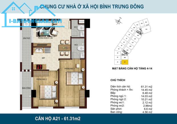 Kẹt tiền Bán lỗ căn hộ trung tâm Q2, Căn Góc 2PN 66m2. view hồ bơi - 1