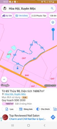 Chủ cần bán 1ha6 hoà hội 173  mặt tiền nhựa full hồng đã có trích lục giấy xin tách thửa