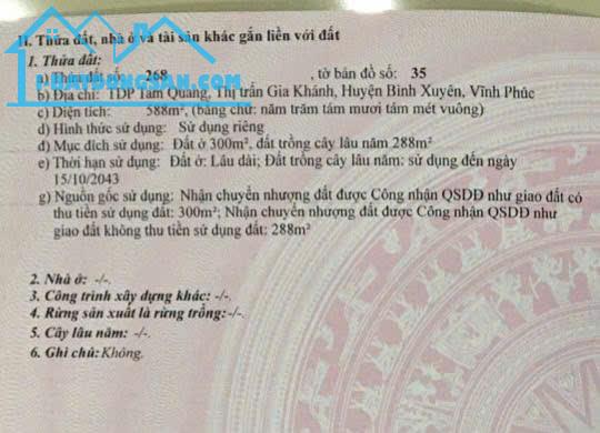 Bán  nhà và xưởng tại thị trấn Gia Khánh, Bình Xuyên. DT 588m2. Giá 7.3 tỷ - 3