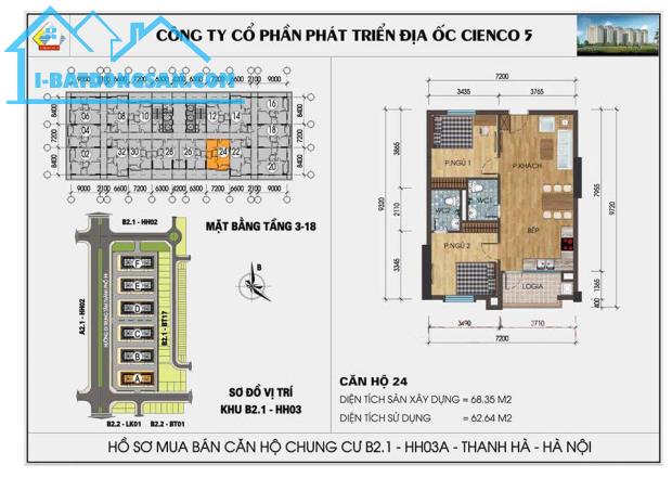 Chính chủ gửi bán căn hộ 2 ngủ giá rẻ nhất tại tòa HH03E B2.1 KDT Thanh Hà Cienco 5