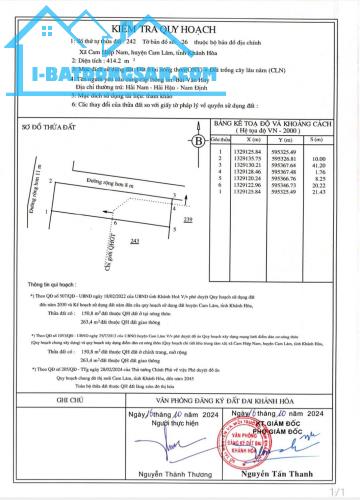 ĐẤT ĐẸP – GIÁ TỐT  – BÁN GẤP LÔ ĐẤT 2 MẶT TIỀN  tại Cam Hiệp Nam, Cam Lâm, Khánh Hòa - 1