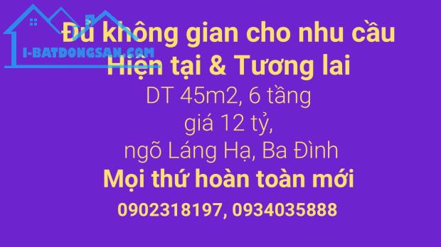 12 tỷ, 45 m2 6 tầng, Láng Hạ -Ngôi nhà mơ ước của bạn đang chờ đợi - 1