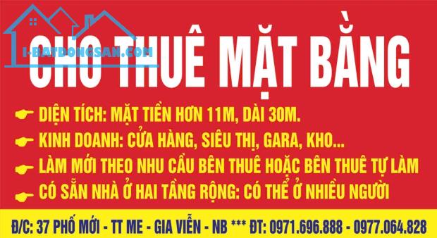 CHO THUÊ NHÀ Ở MẶT TIỀN KINH DOANH 330 m2 7 TRIỆU TẠI TRUNG TÂM PHỐ MỚI, THỊ TRẤN ME, GIA