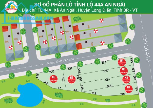 bán 3 lô mặt tiền đường tỉnh lộ 44a an ngãi long điền bà rịa - 1