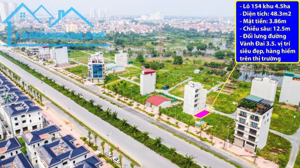 Bán Đất Dịch Vụ Vân Canh Khu 4,5ha, 48,3m2 Mặt đường 12m cả vìa hè. Mặt sau vành đai 3.5. - 4