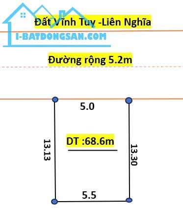 Bán đât vĩnh tuy liên nghĩa  thông số đẹp không tỳ vết diện tích 68.6m nở hậu giá đầu tư