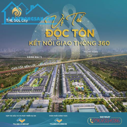 THANH LÝ ĐẤT NỀN NGAY KCN HẢI SƠN , DỰ ÁN THE SOL CITY CẦN GUỘC ,LONG AN, 100M2, THỔ CƯ 10 - 2