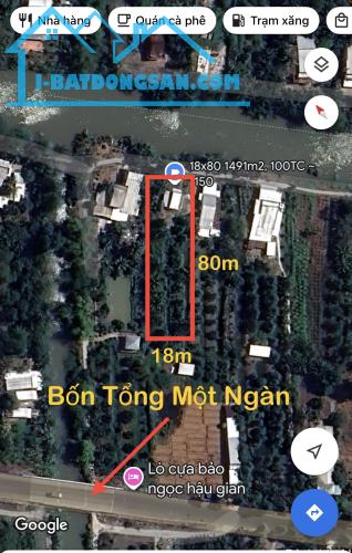 Vườn Sầu Riêng 1491m2, Cách Chợ Trường Long A khoảng 800m. Có 100m Thổ Cư