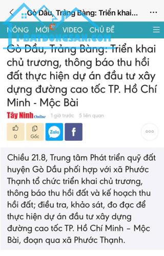 Bán lô đất mặt tiền Phước Vinh-Hoà Thạnh, X.Hoà Thạnh, Châu Thành, Tây Ninh - 5