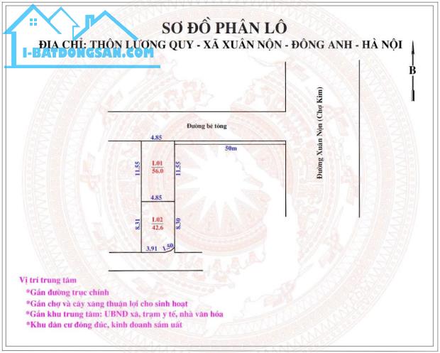 BÁN ĐẤT LƯƠNG QUY-XUÂN NỘN-Ô TÔ-NGÕ THÔNG-GẦN CHỢ KIM-DT:56M-GIÁ: 3,15 TỶ-LH:0943775918