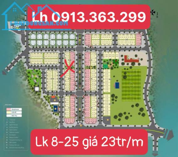 Suất ngoại giao LK8-25 lô góc Centre Ville Lương Sơn giá 21-23tr - sổ đỏ,dãy đẹp nhất DA