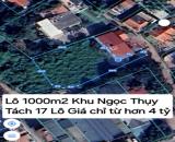 BÁN ĐẤT GIÁ ĐẦU TƯ LÔ 1000M2 ĐẤT ĐẸP KV NGỌC THỤY- Ô TÔ QUA NHÀ-CHIA RA 17 LÔ GIÁ CHỈ TỪ