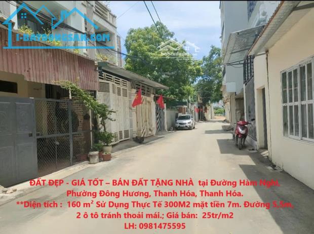 ĐẤT ĐẸP - GIÁ TỐT – BÁN ĐẤT TẶNG NHÀ  tại Đường Hàm Nghi, Phường Đông Hương, Thanh Hóa,