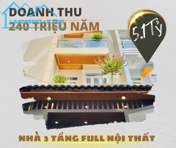 Bán nhà quận tân bình,45m2,trệt lầu & sân thượng,doan thu 240tr năm,full NT