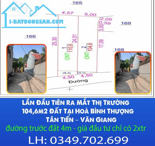 Lần Đầu Tiên Ra Mắt Thị Trường 104,6m2 Đất Tại Hoà Bình Thượng – Tân Tiến – Vân Giang - 5