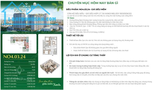 BÁN DỰ ÁN CĂN HỘ SIÊU MẪU - GIÁ SIÊU HỢP LÝ TẠI HANOI MELODY RESIDENCES - 1