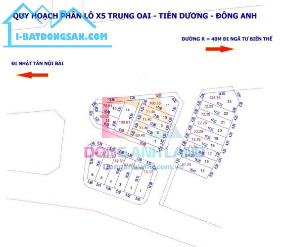 bán đất đấu giá X5 Trung Oai Tiên Dương Đông Anh Hà Nội