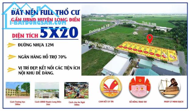 Sốt đất Long Điền giá rẻ bất ngờ ngay khúc bùng binh Cống bà Sáu