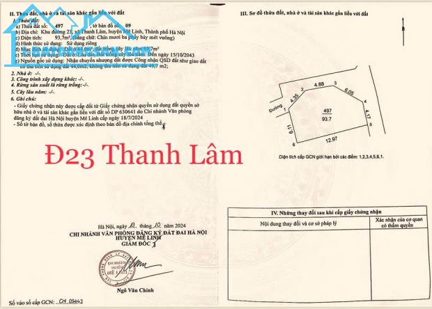 Hàng hiếm sót lại Lô Góc Thanh Lâm, Mê Linh, Hà Nội - 1