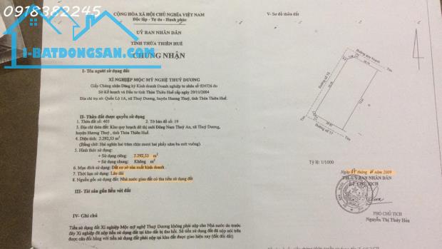 Bán 2.292,53m2 đất (72,6m x 31,57m) (3 mặt tiền) Khu Quy Hoạch Đô Thị Mới Đông Nam Thủy An