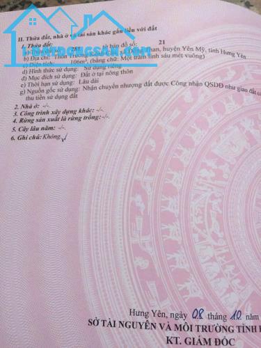 Cần bán lô tại trương kênh cầu - Đồng Than - Yên Mỹ - Hưng Yên . dt 106 m .có sẵn nhà cấp - 2