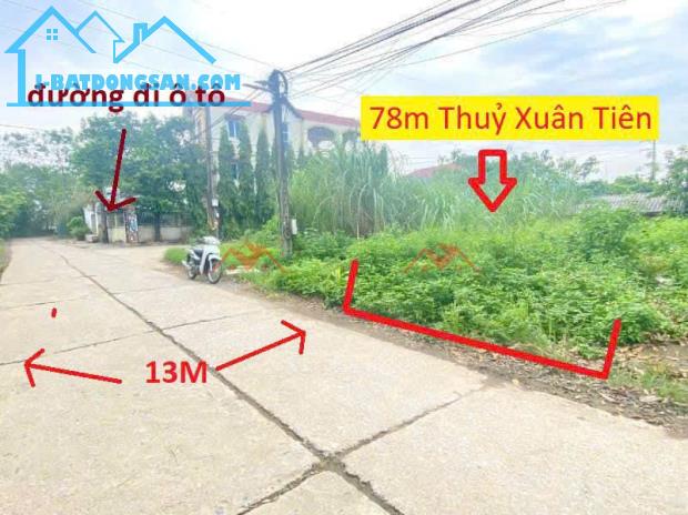 BÁN LÔ ĐẤT GIÁ ĐẦU TƯ 1TY9 ĐẤT TẠI THỦY XUÂN TIÊN-CHƯƠNG MỸ D/T:78M