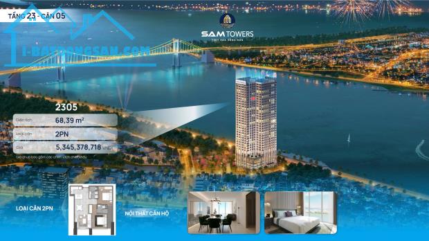 Căn hộ Sam Towers Đà Nẵng giá 5,3 tỷ/2 phòng ngủ 68m2