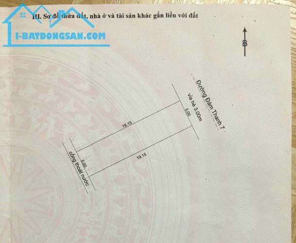 Bán đất đường Đàm Thanh 7, Hòa Hiệp Nam - DT: 96m2, Giá 2.35 tỷ tl - Ngay Hồ Bàu Tràm - 1