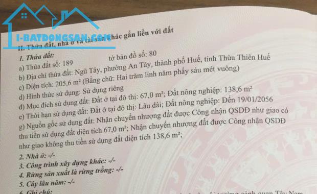 CHÍNH CHỦ CẦN BÁN GẤP ĐẤT VÀ NHÀ XƯỞNG KIỆT XE TẢI ĐƯỜNG KHẢI ĐỊNH, AN TÂY , TP HUẾ