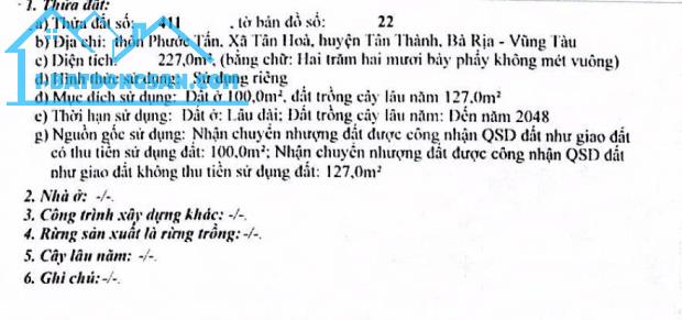 CHỦ CẦN BÁN GẤP ĐẤT BÀ RỊA VŨNG TÀU GIÁ 50TY - 2