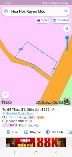 Chủ cần bán đất ở ấp 5 Hoà Hội, mặt tiền tỉnh lộ 329