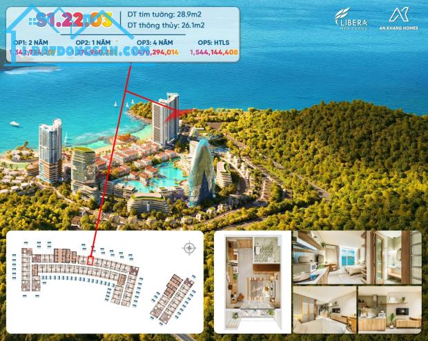 Độc quyền căn studio Libera Nha Trang View biển, giá trực tiếp CĐT ck 5% - 3