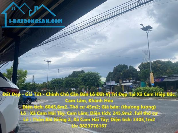 Đất Đẹp - Giá Tốt - Chính Chủ Cần Bán Lô Đất Vị Trí Đẹp Tại Cam Lâm, Khánh Hòa