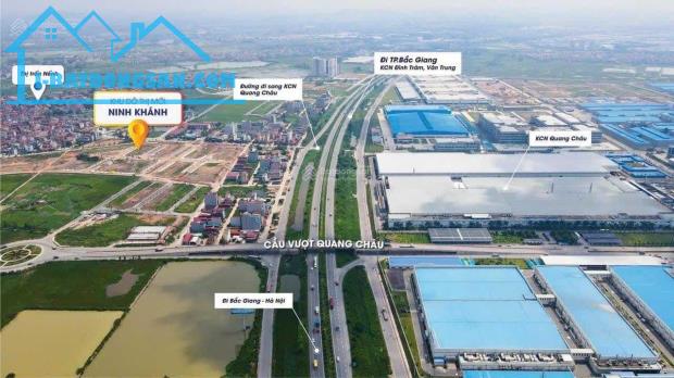 Lô đất đẹp Diện Tích: 85m2, mt: 5m Vỉa Hè: 6m Giá: 7,2ty tại KDC mới Yên Ninh, Bắc Giang.