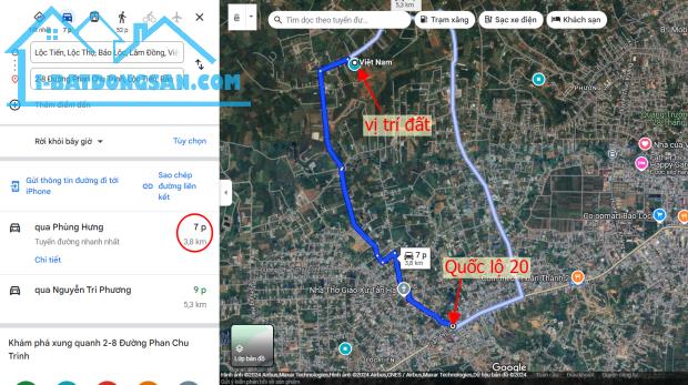 Bán đất Bảo Lộc.DT 215m2 (10m x 21,5m).Full thổ cư.Cách QL.20 chỉ 3,9km.Hạ giá cần bán gấp - 2